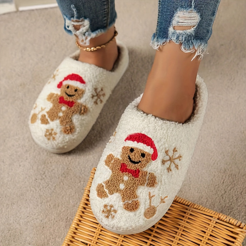 Snowflake & Gingerbread Man Slippers