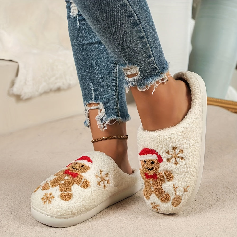 Snowflake & Gingerbread Man Slippers