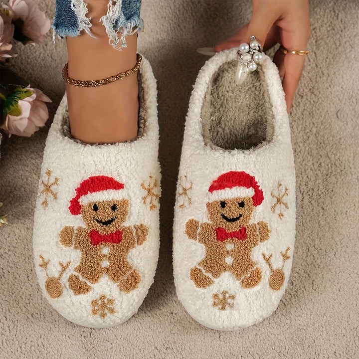 Snowflake & Gingerbread Man Slippers