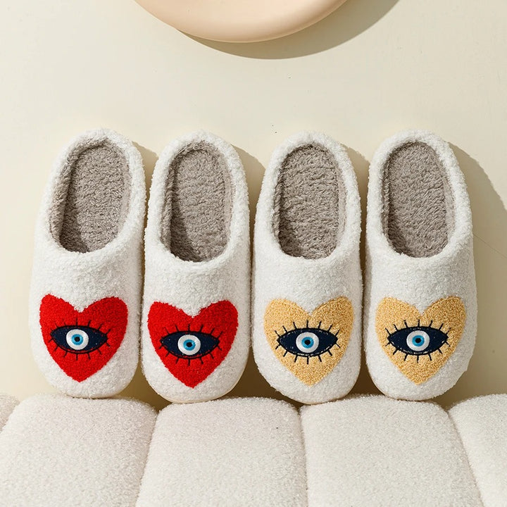 Evil Heart Eyes Slippers