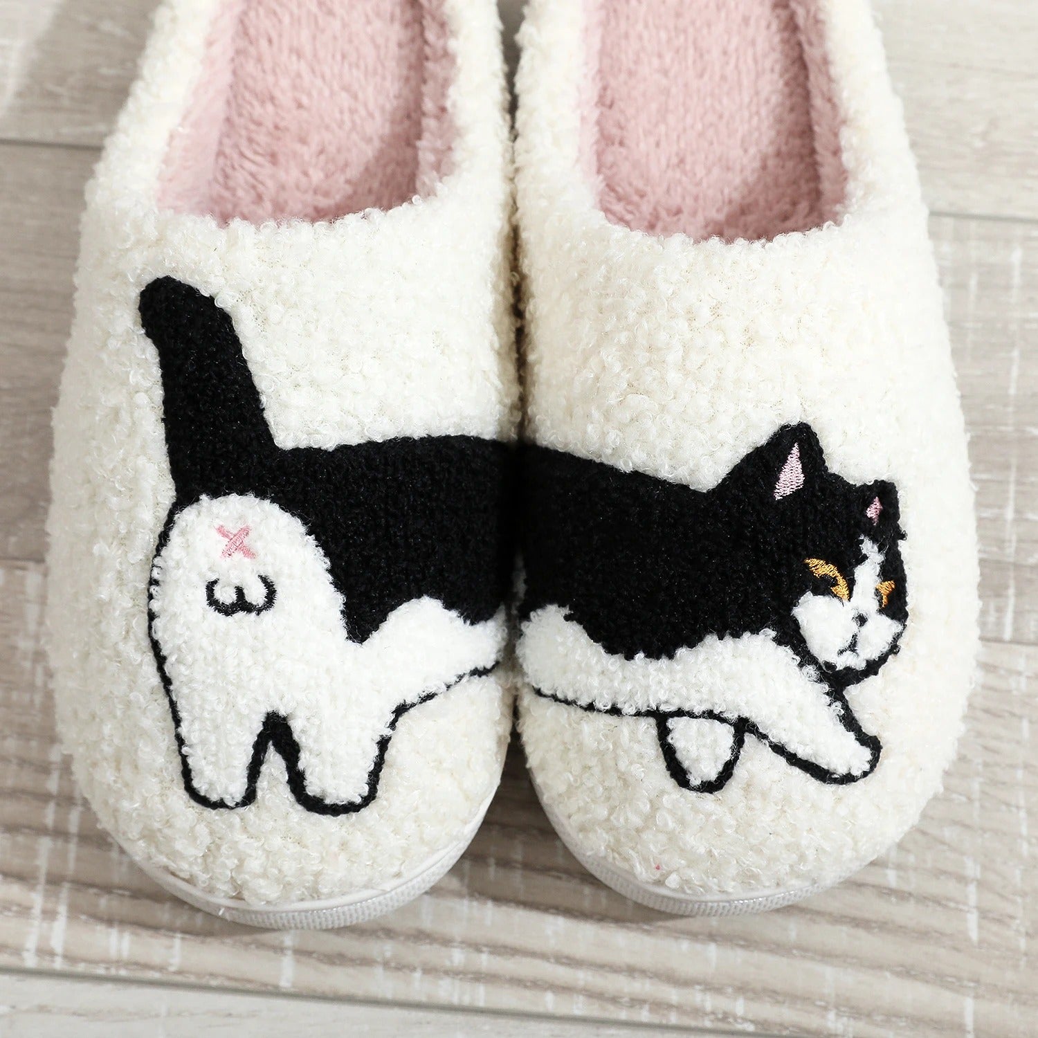 Cat Slippers Velvet Spades