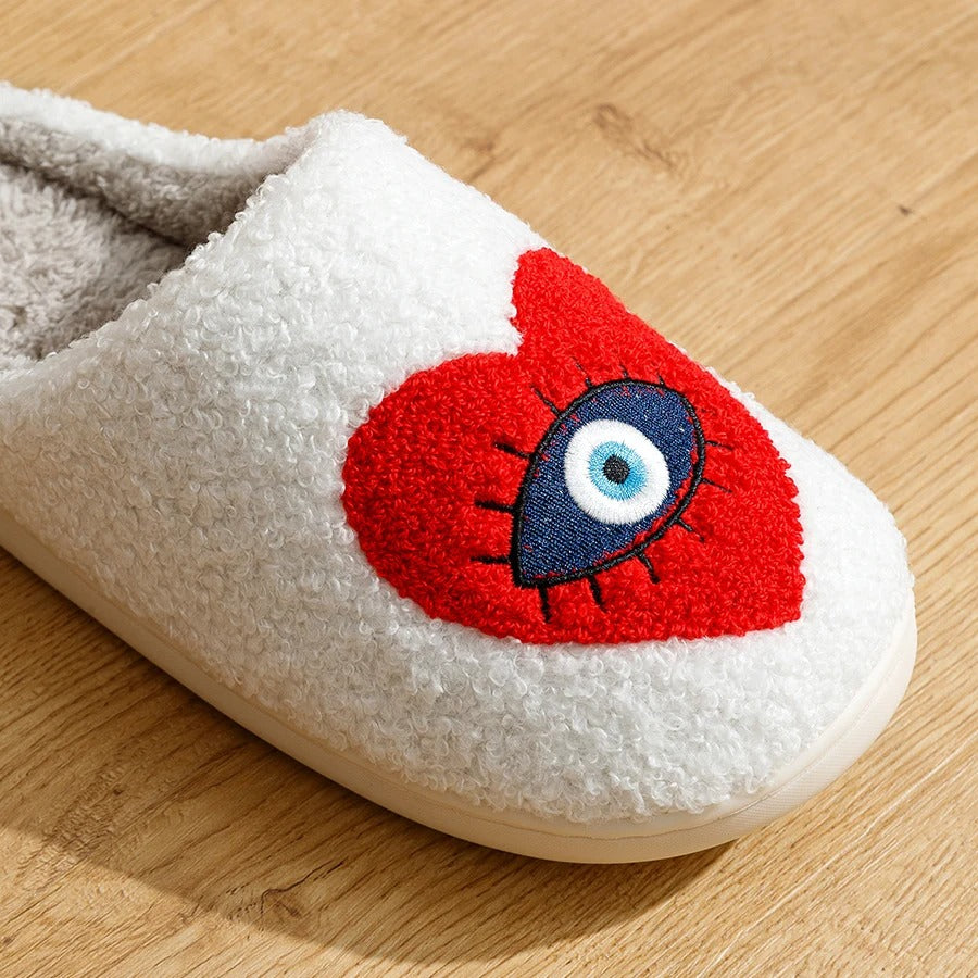 Evil Heart Eyes Slippers