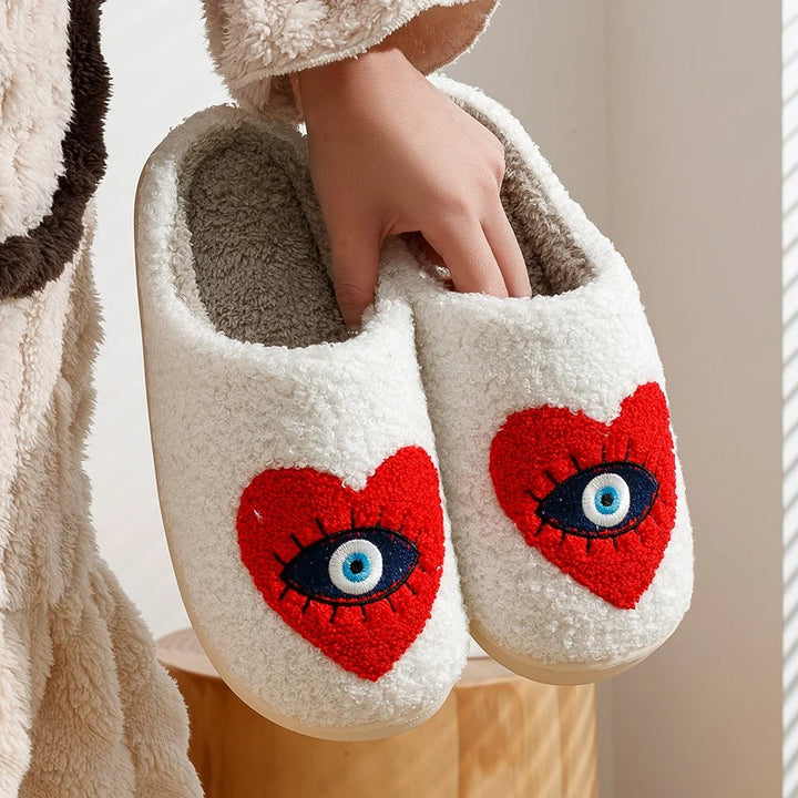 Evil Heart Eyes Slippers