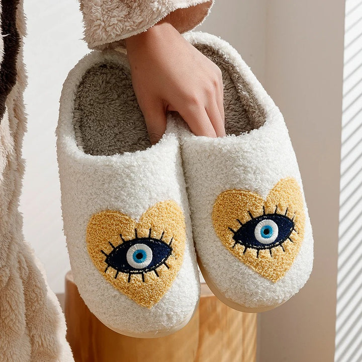 Evil Heart Eyes Slippers